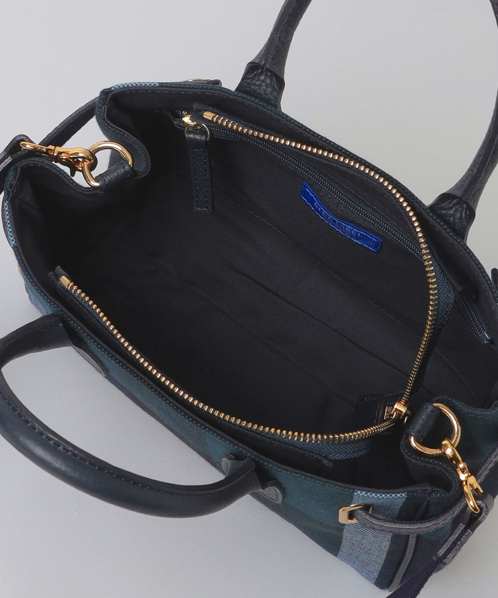 クレストブリッジチェックキャンバスハトメミドルトート（バッグ