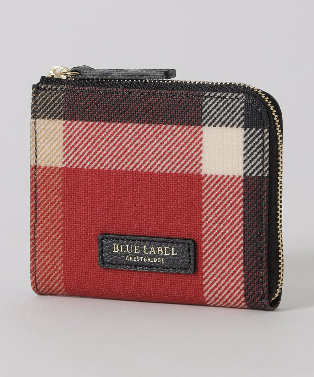 クレストブリッジチェックPVC L字財布（ウォレット/ポーチ）｜BLUE