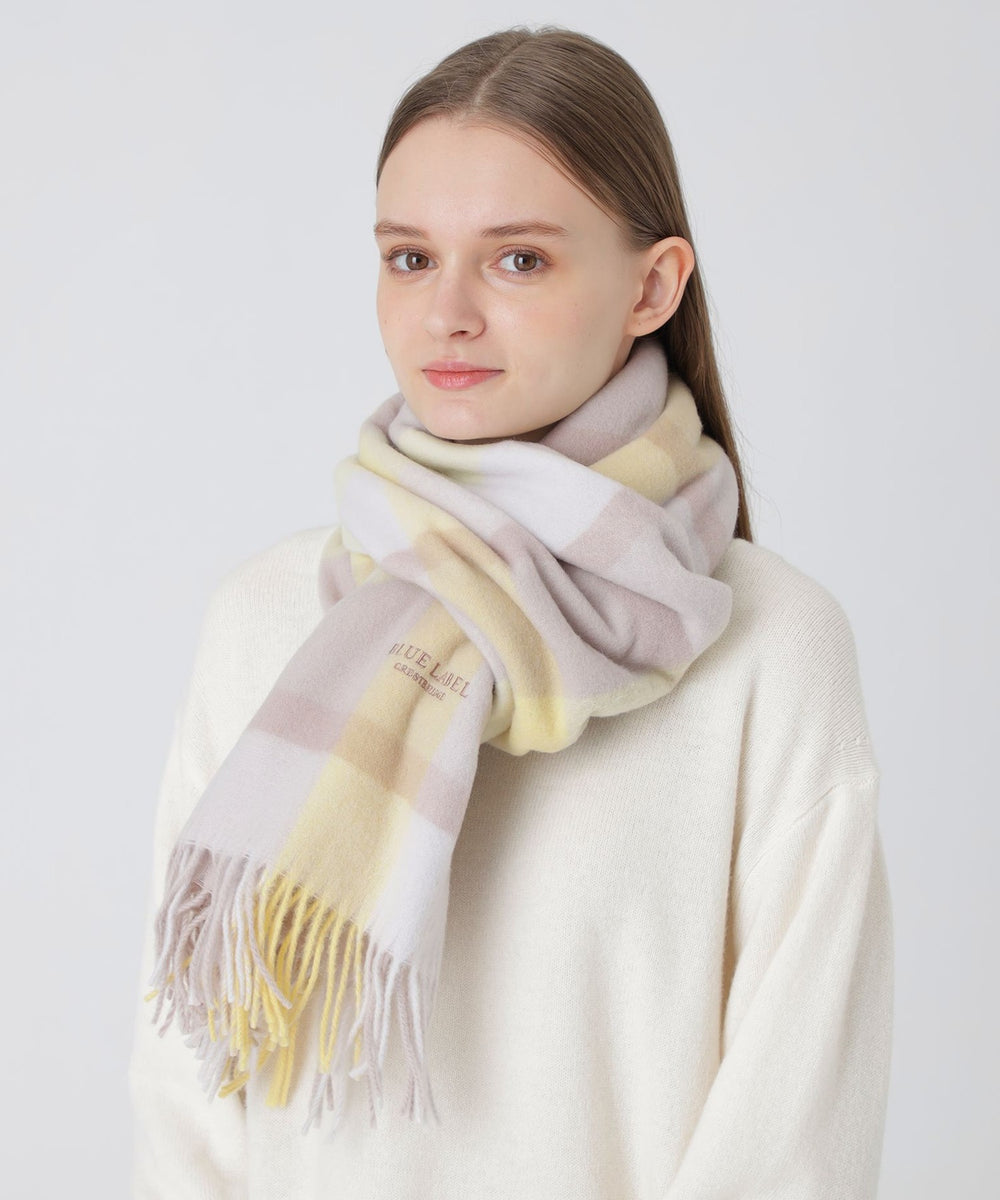 希少 ブルーレーベルクレストブリッジ チェック柄 大判ストール