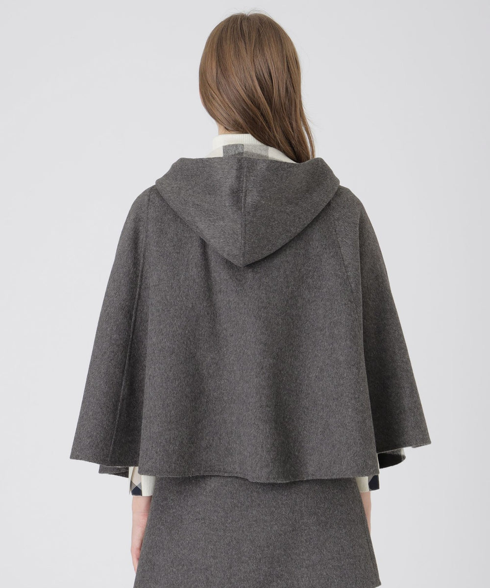 取扱店舗限定】クレストブリッジチェックリバーポリウールケープコート