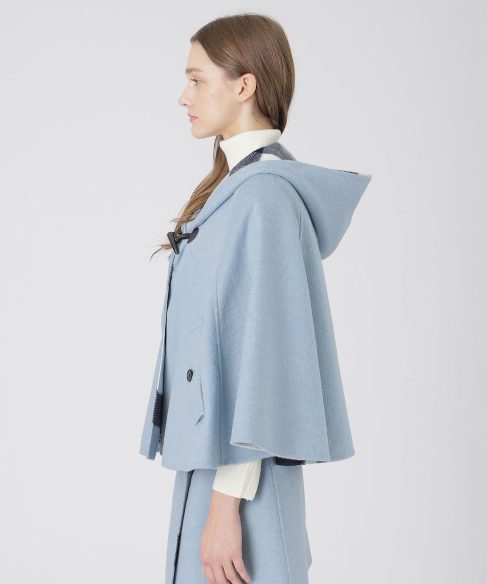 ブルーレーベルクレストブリッジ 両面 リバーシブル ケープコート メガ