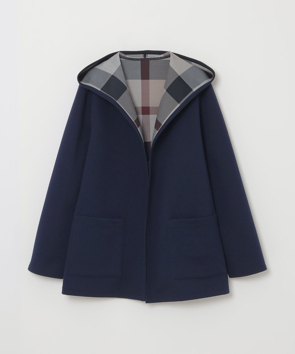 クレストブリッジチェックリバーシブルダンボールミディ丈コーディガン