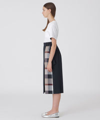 ハイカウントナノパーシャルチェックガウチョパンツ（パンツ）｜BLUE