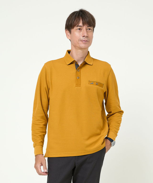 メンズ ハニカム襟 スナップボタン ポロシャツ通販 [1002-55216