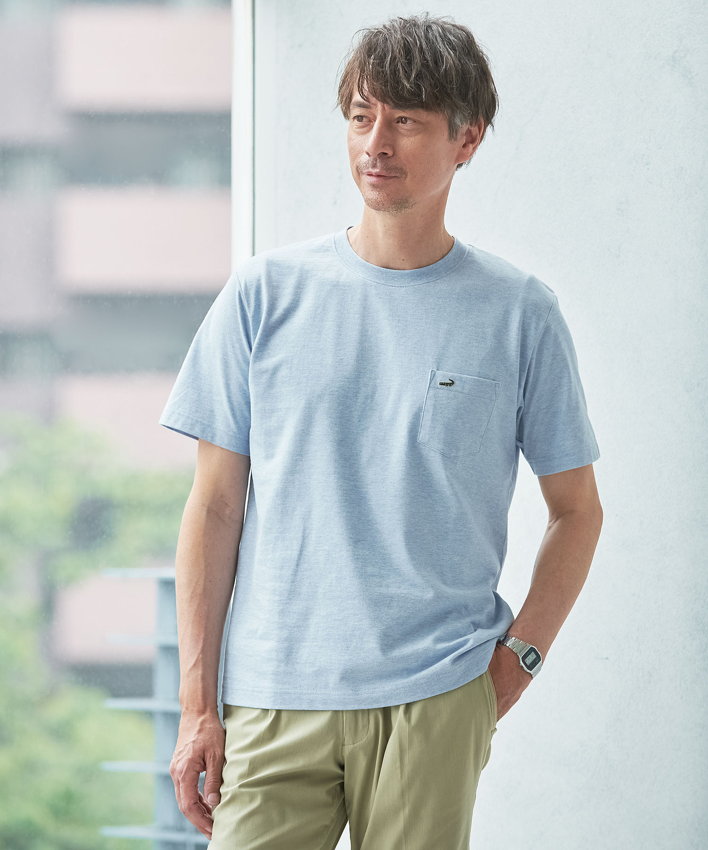 メンズ ポケット付きワンポイントTシャツ【TEMP-C】 通販 [1602-08250