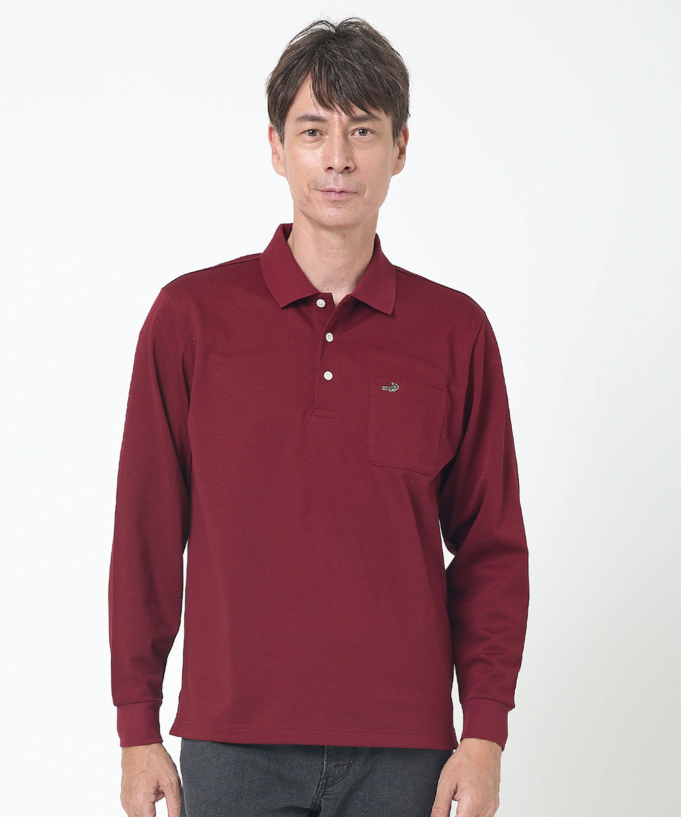 メンズ 地柄 長袖 ポロシャツ通販 [1602-55202] - クロコダイル