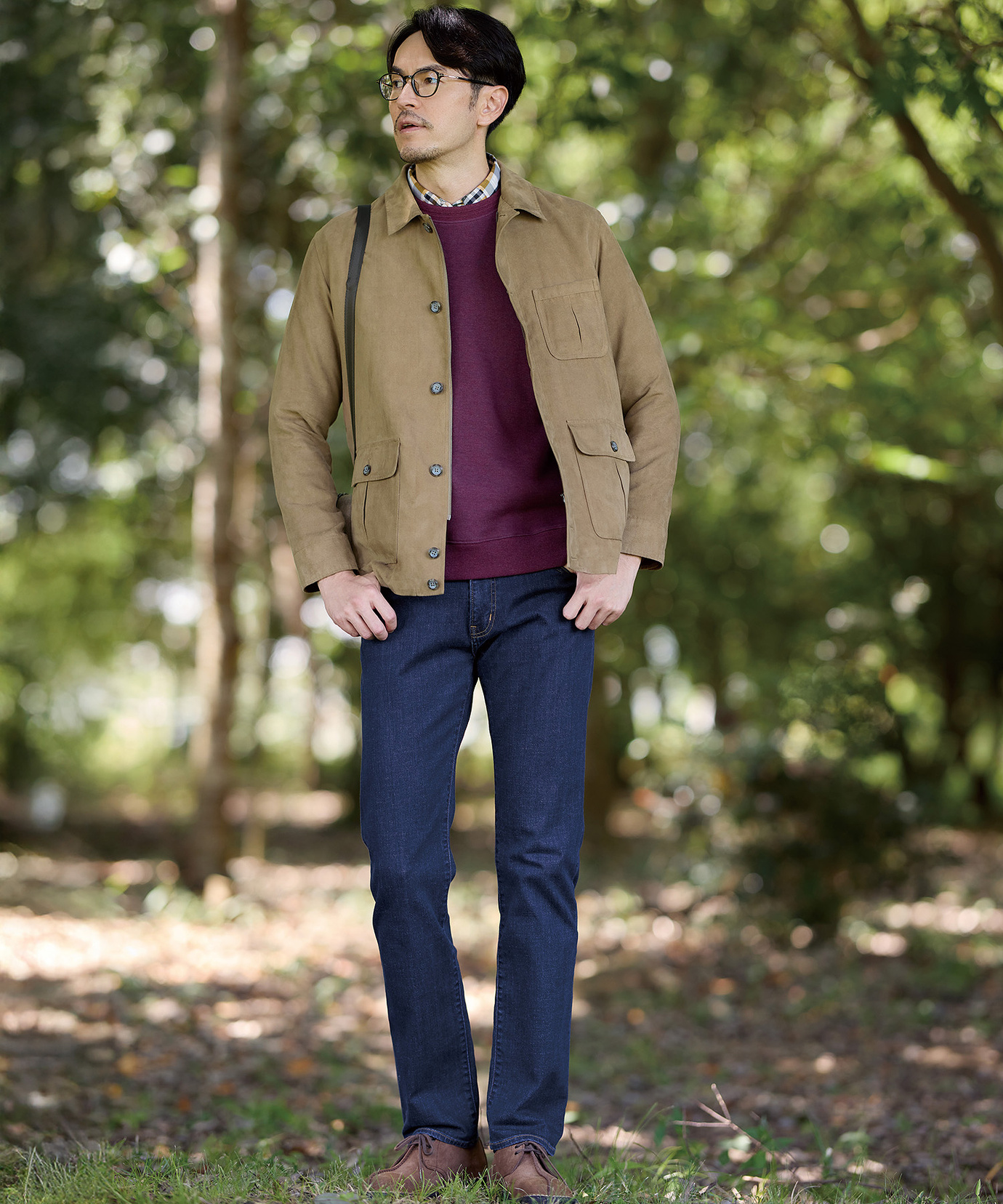 メンズ ダブルフェイス クルーネック トレーナー通販 [1602-55211