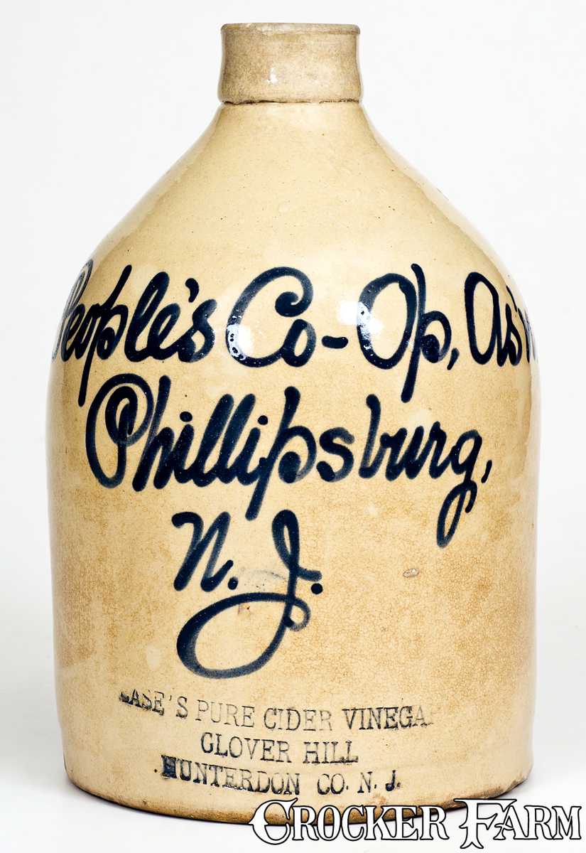 Rare Phillipsburg, NJ Case's Apple Cider Vinegar Script Jug -- Lot