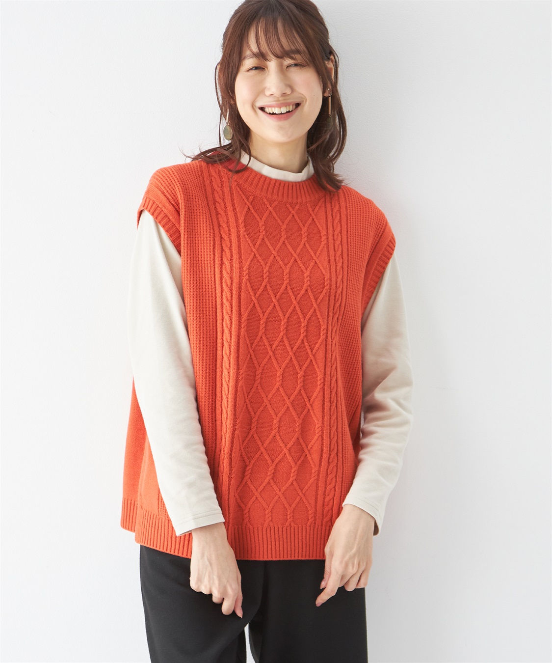 アラン柄ニットベスト DECOY｜クロスプラス公式通販サイト
