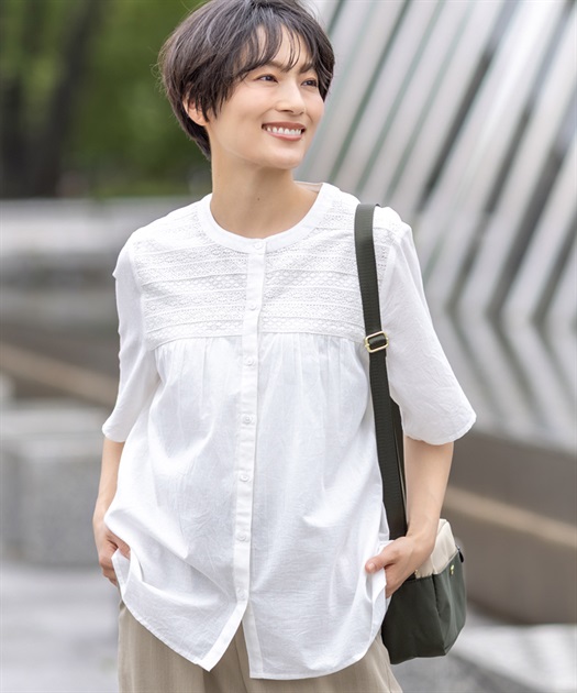 インド綿レースブラウス DECOY｜クロスプラス公式通販サイト