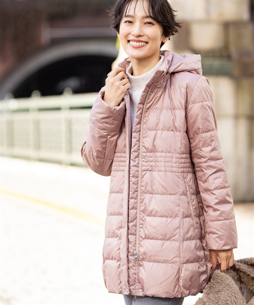 レッドバレンティノ ロングダウン ピンクチェック 495624_L.jpg