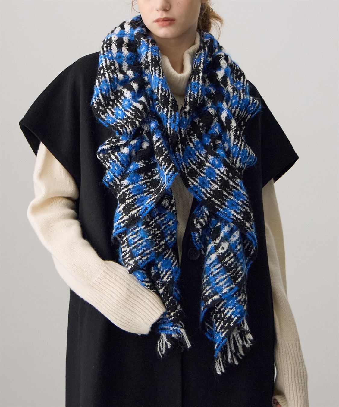 ツイード調チェック柄ストール ATSURO TAYAMA｜クロスプラス公式通販サイト