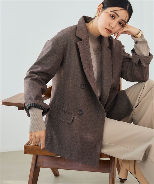 洗える》アクティかる ウールライクジャケットコート CROSS FUNCTION