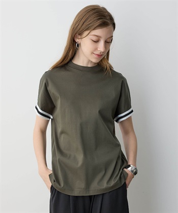 ラインモックネックTシャツ【接触冷感】 LE SOUK HOLIDAY｜クロス