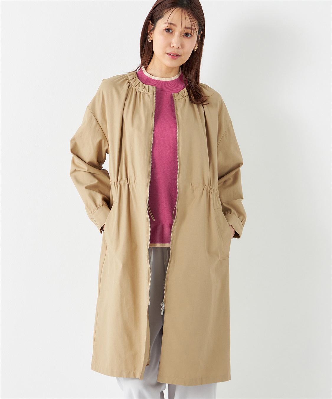 ノーカラーコート Petit Honfleur｜クロスプラス公式通販サイト