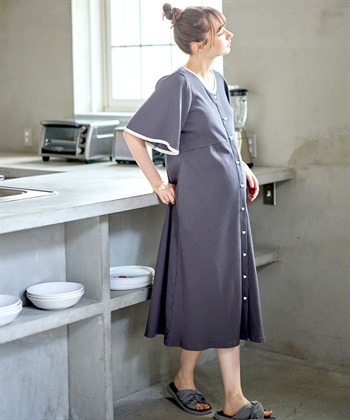 テレコバイカラーネグリジェ/パジャマ/ルームウェア Rosemadame