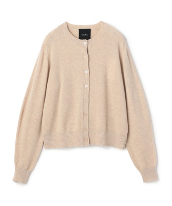 CASHMERE100%】カシミヤクルーネックニットカーディガン N.O.R.C