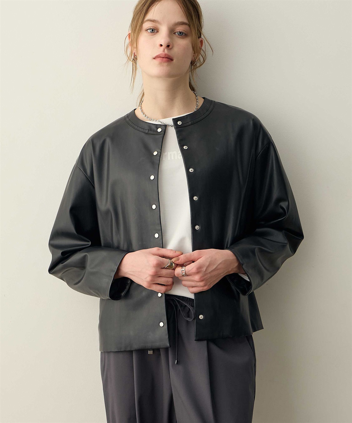 フェイクレザーブルゾン LE SOUK HOLIDAY｜クロスプラス公式通販サイト