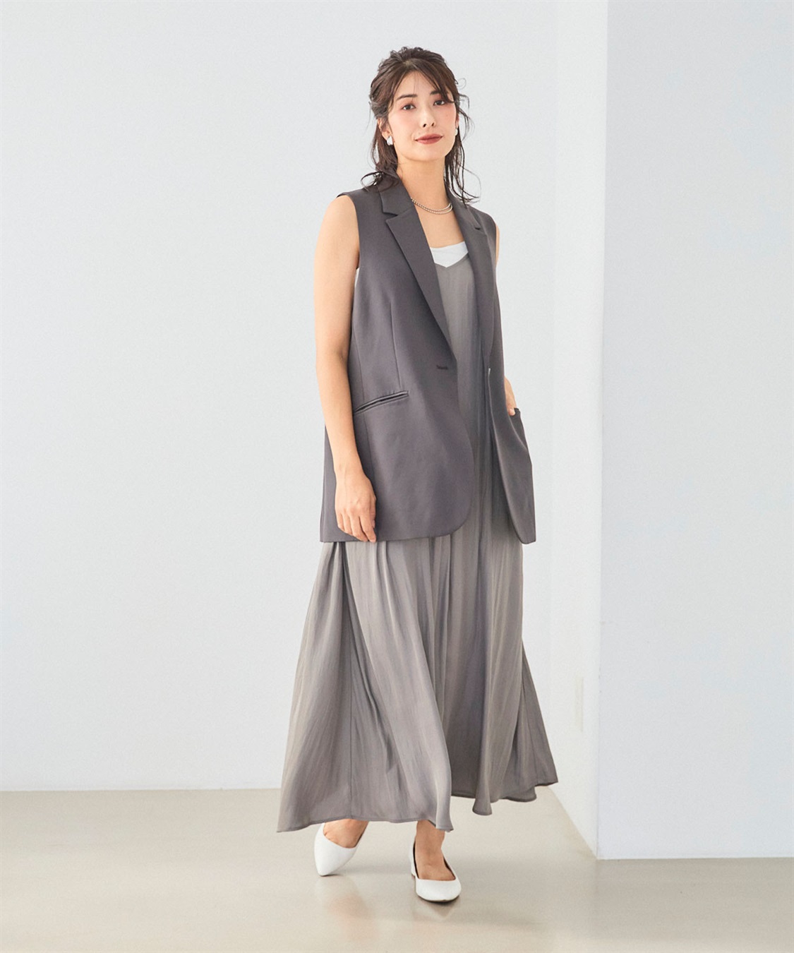 洗える・ストレッチ》正解 ダブルクロステーラードジレ【CF/クロス