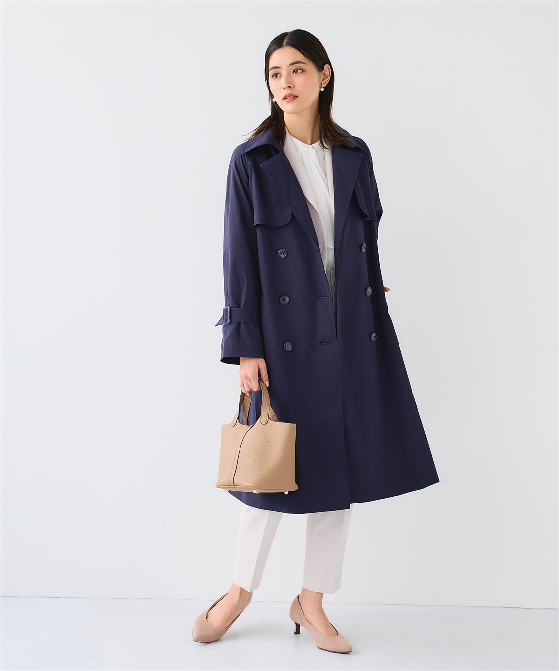 撥水》アクティかる ストレッチツイルトレンチコート【CF/クロス