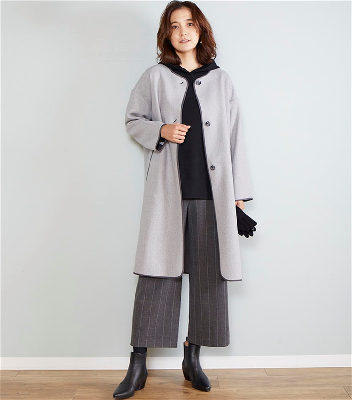 パインピングノーカラーコート Petit Honfleur｜クロスプラス公式通販