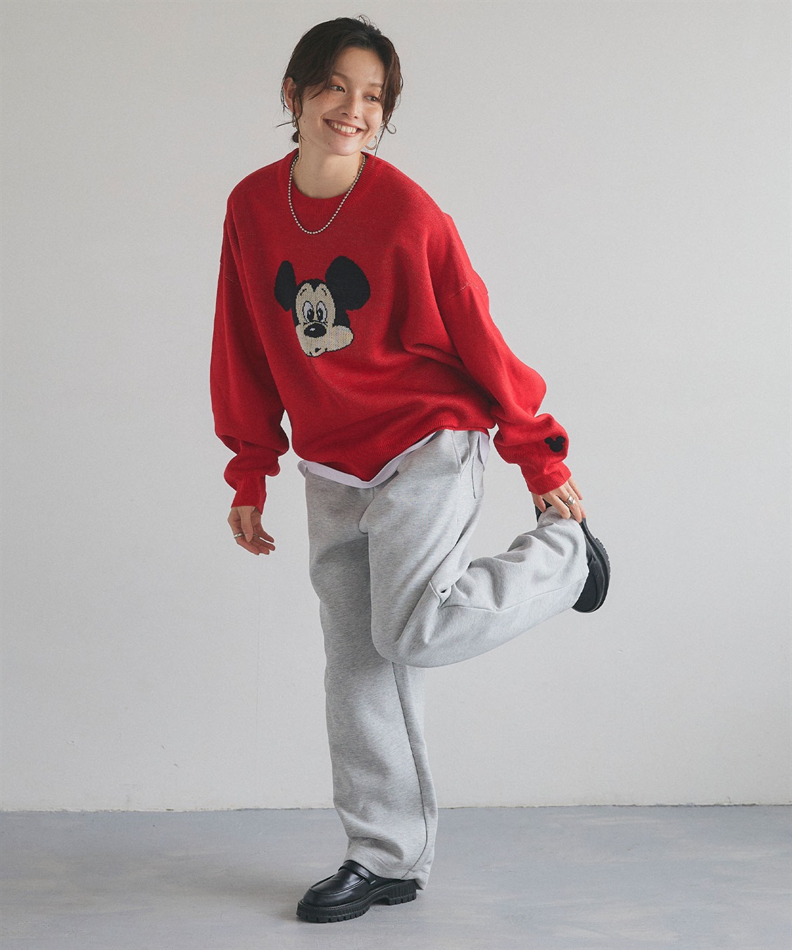 Disney/ディズニー】Mickey Mouse/ミッキーマウス/ジャガードニット