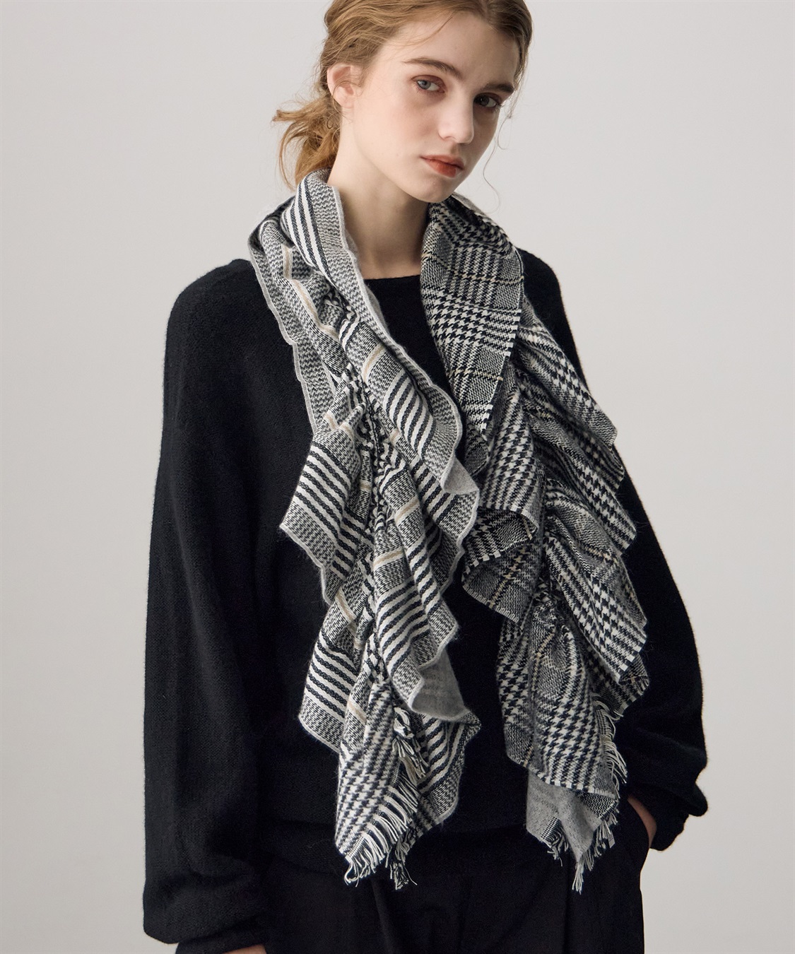 グレンチェック柄ストール ATSURO TAYAMA｜クロスプラス公式通販サイト
