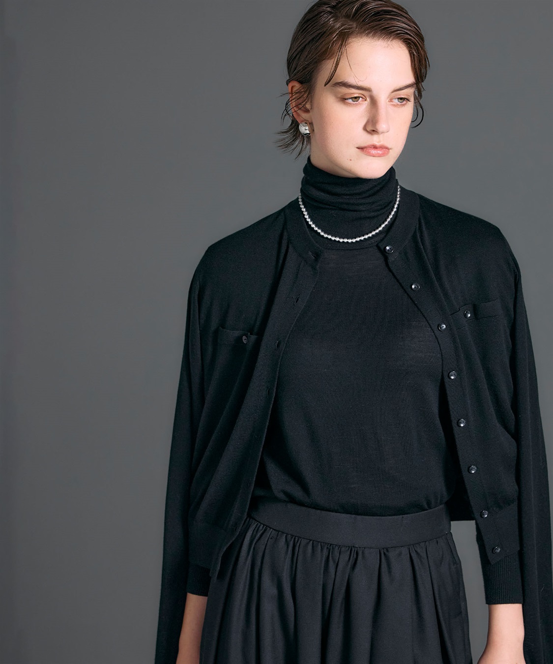 メリノウールシアーニットカーディガン N.O.R.C｜クロスプラス公式通販