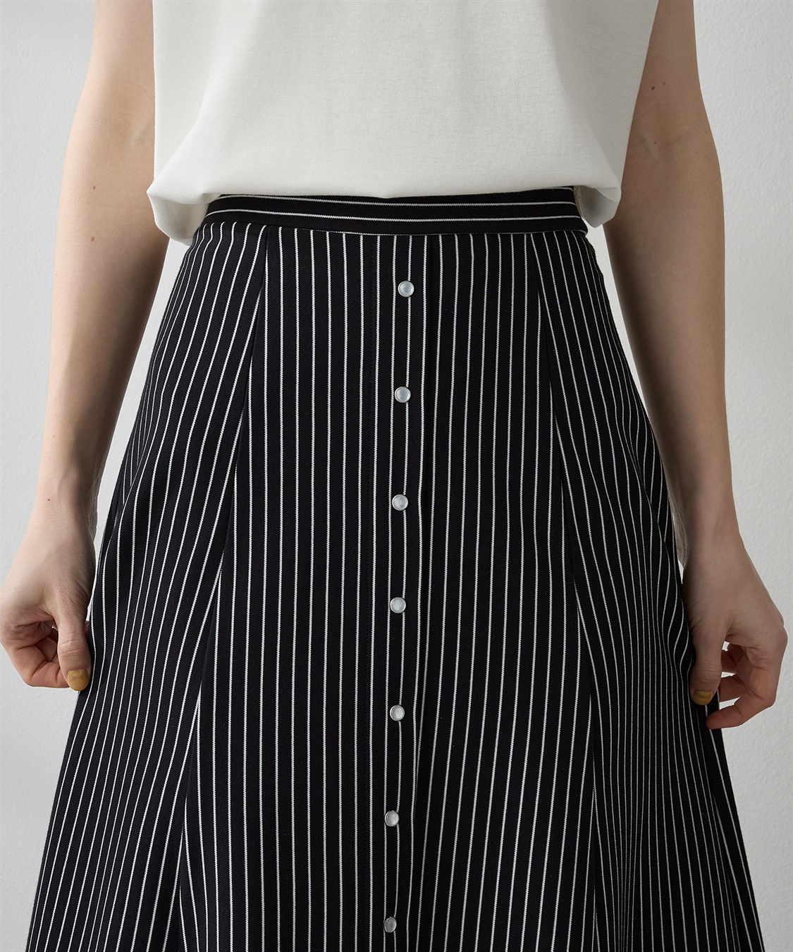 ストライプボタンスカート LE SOUK HOLIDAY｜クロスプラス公式通販サイト