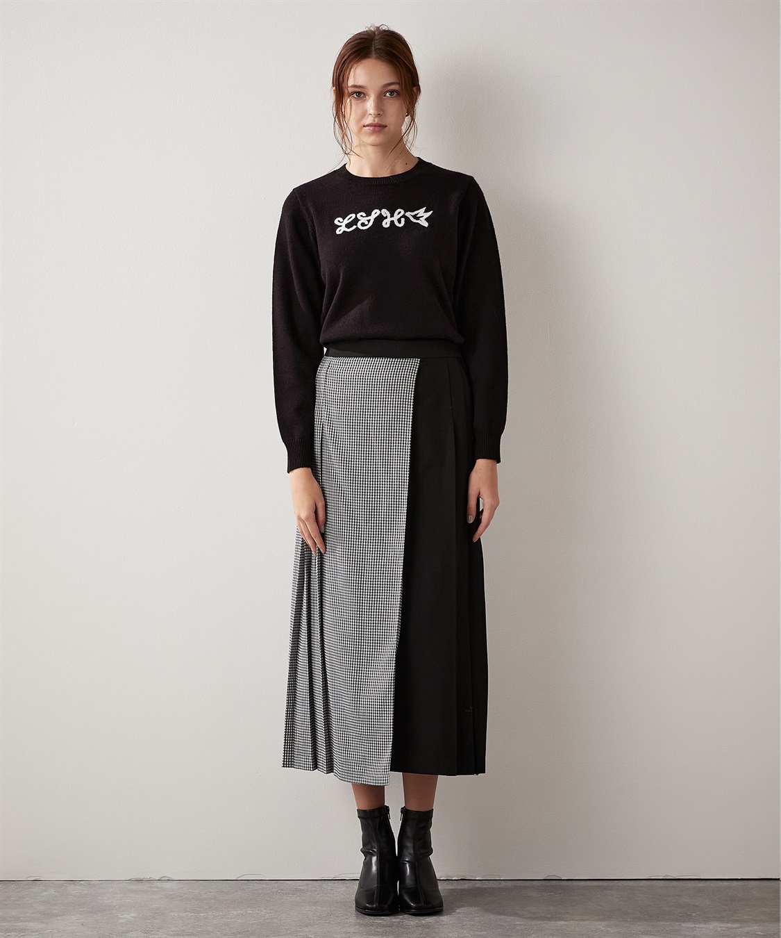 チェック切り替えプリーツスカート LE SOUK HOLIDAY｜クロスプラス公式
