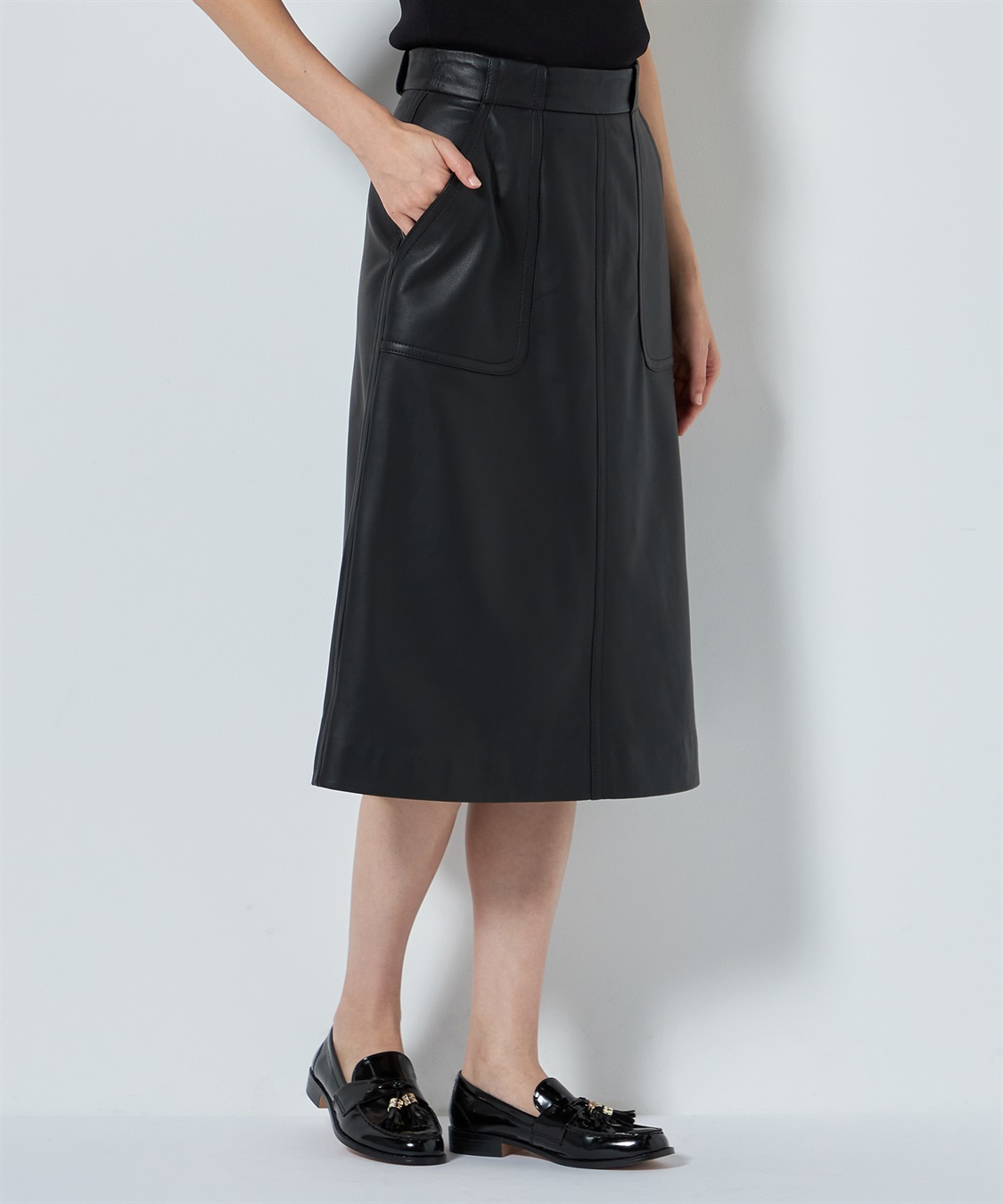 レザーフレアスカート 49AV JUNKO SHIMADA｜クロスプラス公式通販サイト