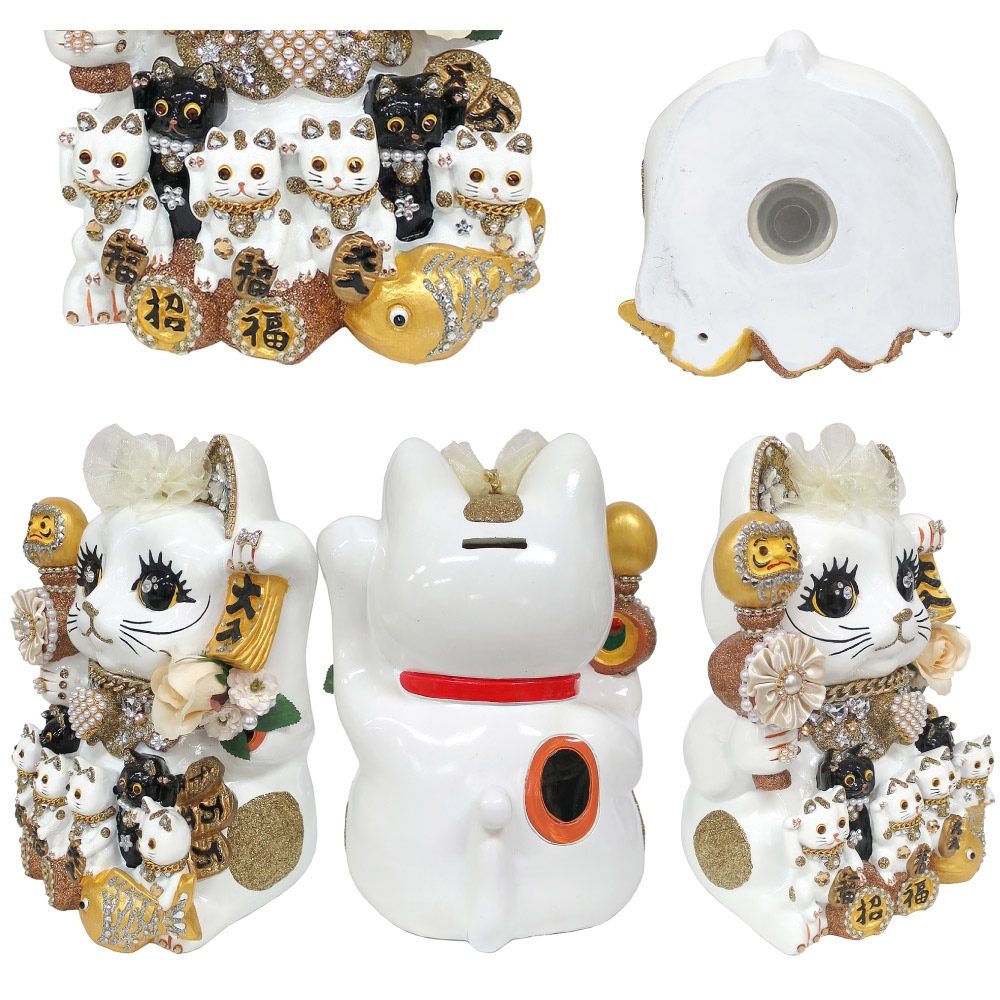 招き猫 置物 貯金箱 プリンセスキャット ジャンボ C350