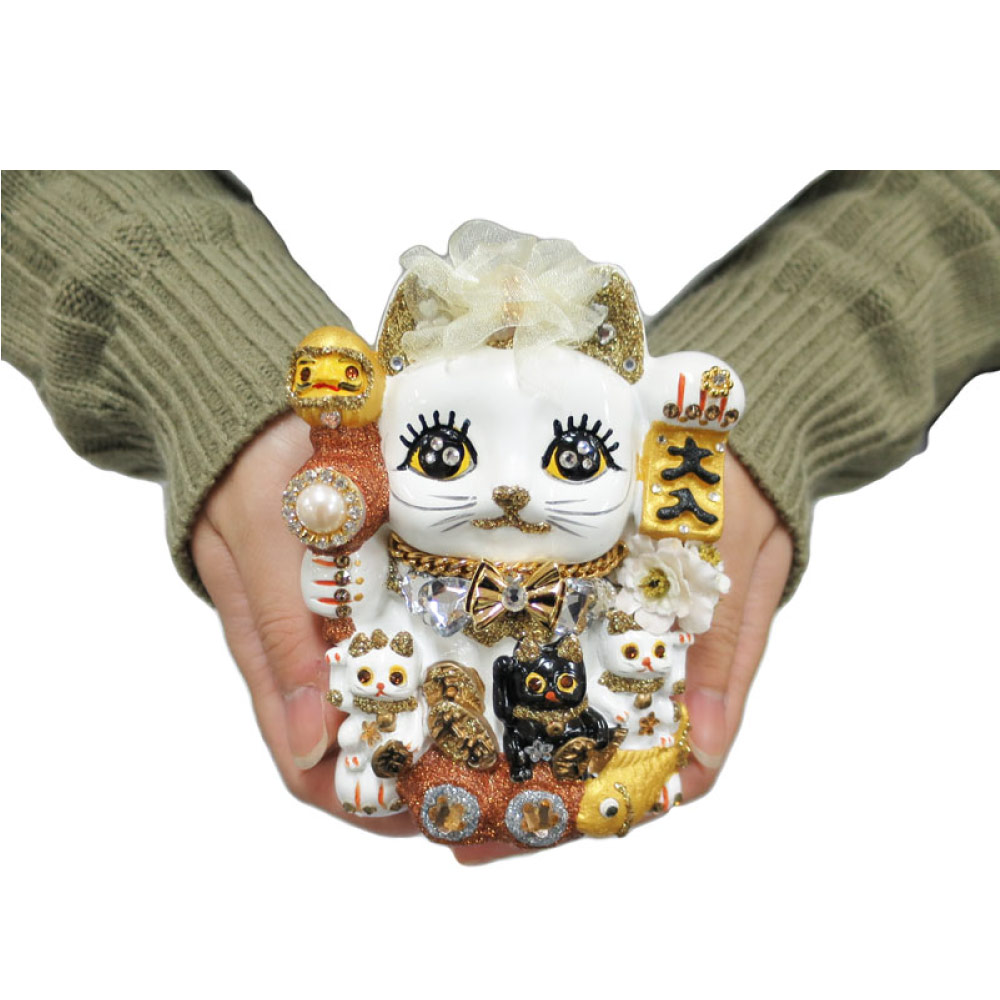 招き猫 置物 貯金箱 プリンセスキャット 大 C355
