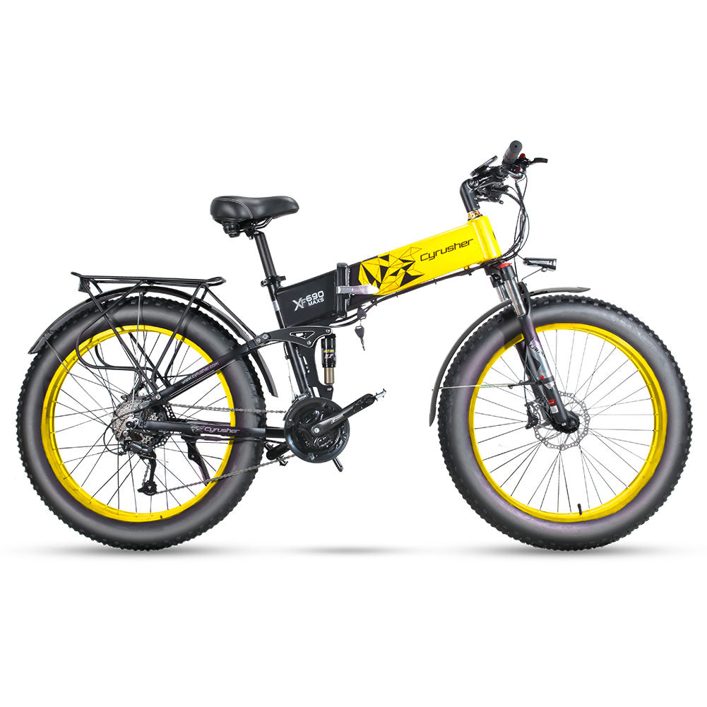 Cyrusher XF690 Maxs Ebike, Folding Electric Bike. 55 miles