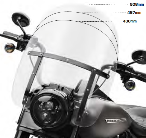 ロードキング・デタッチャブル・ウインドシールド・ブラックブレス