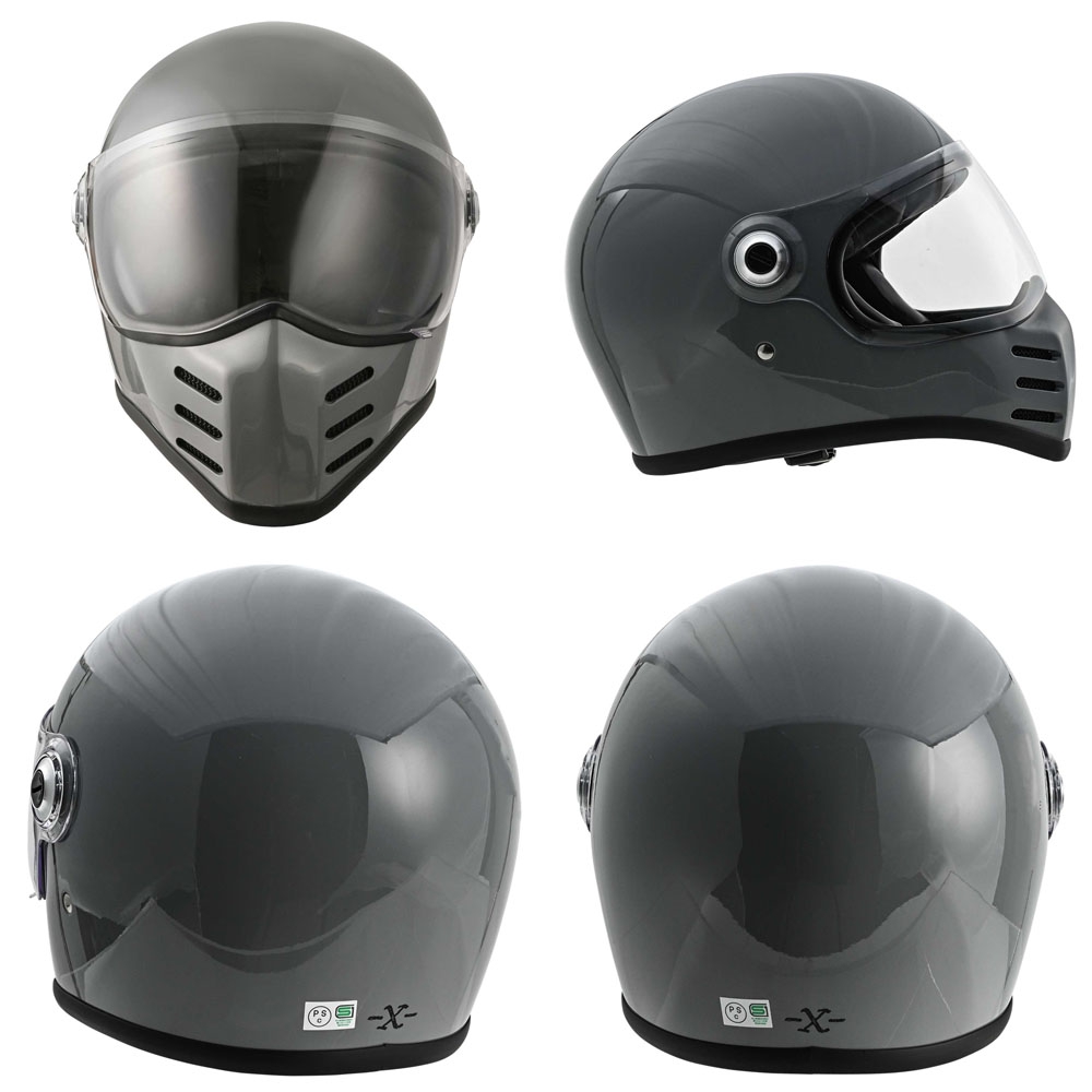 X フルフェイスヘルメット SOLID EDITION グロスグレー - RIDEZ