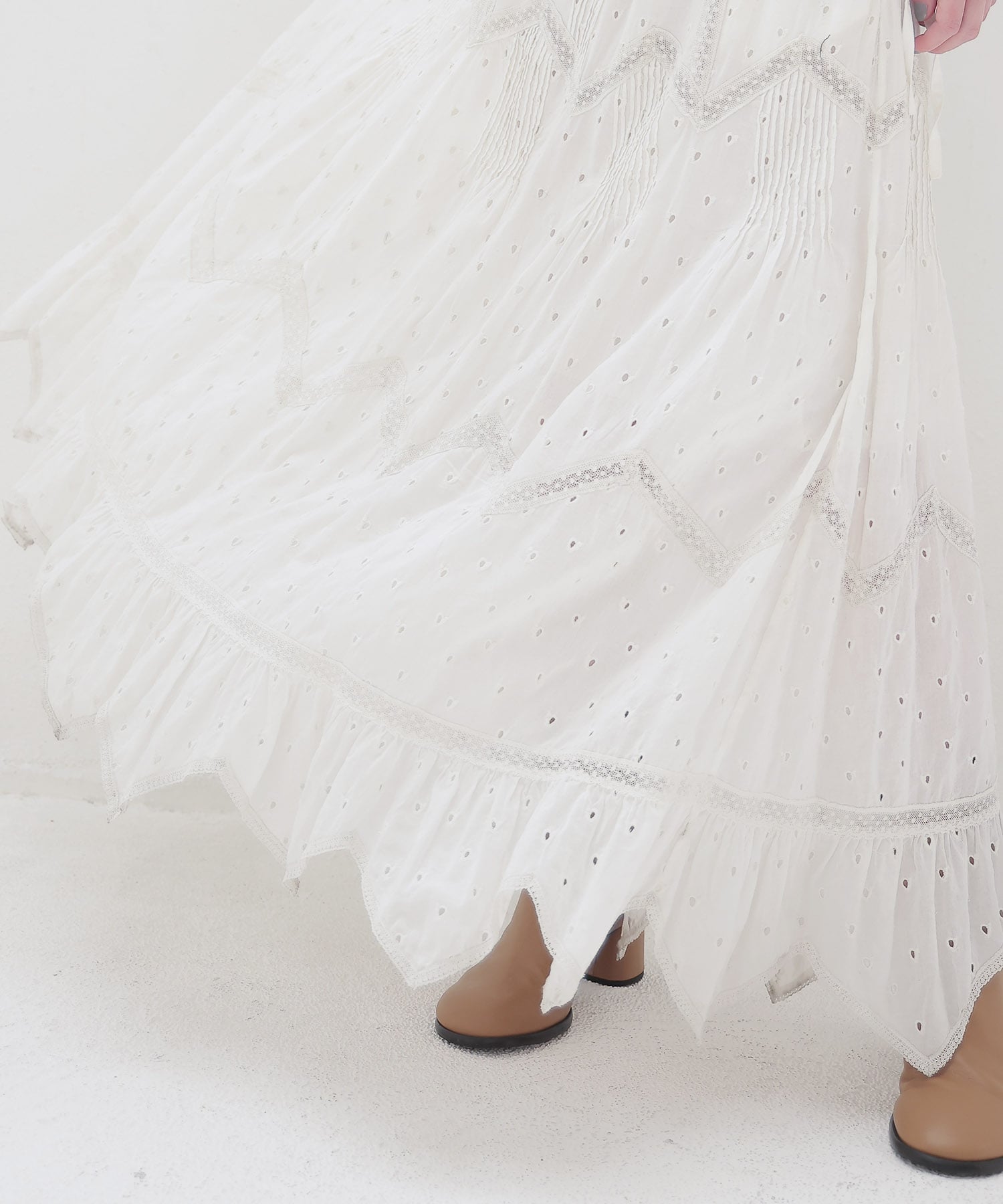 VENIT＞COTTON RAYON VINTAGE LACE SKIRT | AND ON JIONE STORE