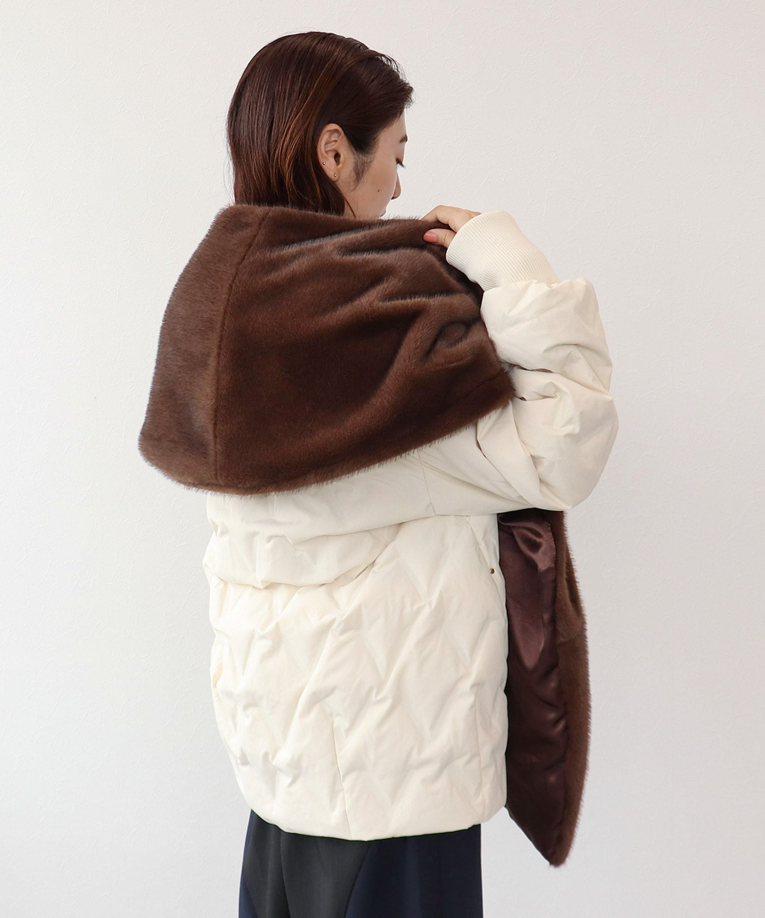 ミンクフェイクファーストール | AND ON JIONE STORE（アンドオン