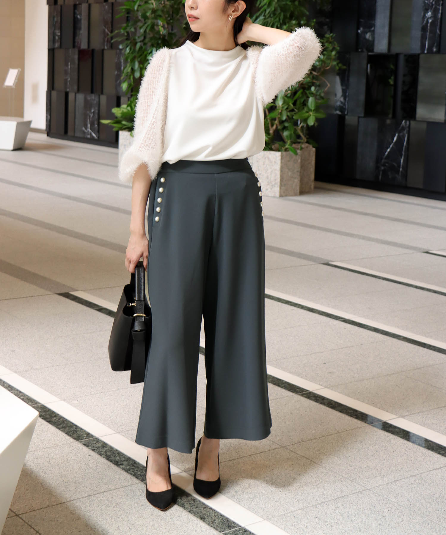 パール付きガウチョパンツ | AND ON JIONE STORE（アンドオン）ジオン