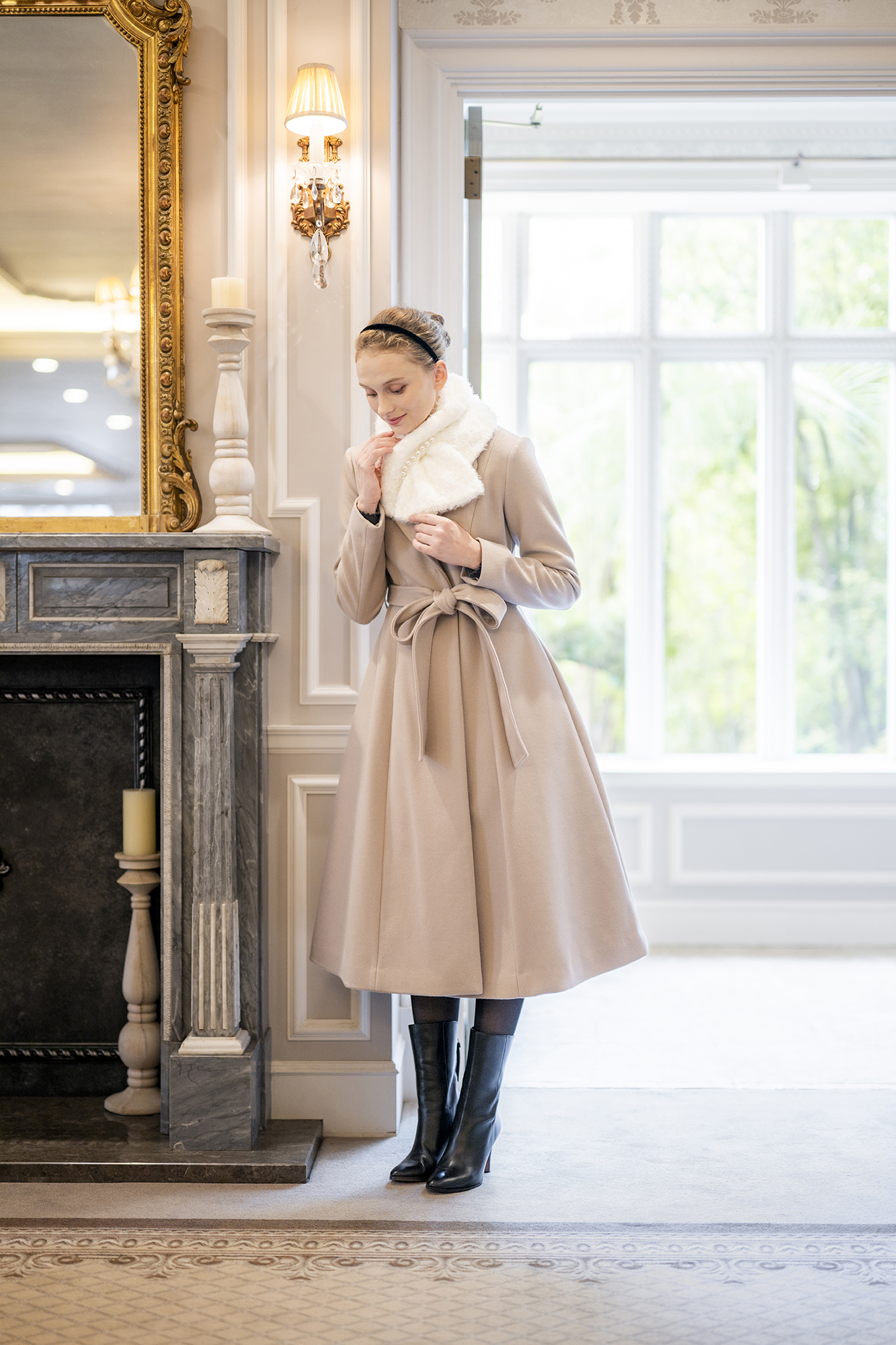 ベルベット×ファーヤーン ツイードティペット【JM2385BF】 商品詳細