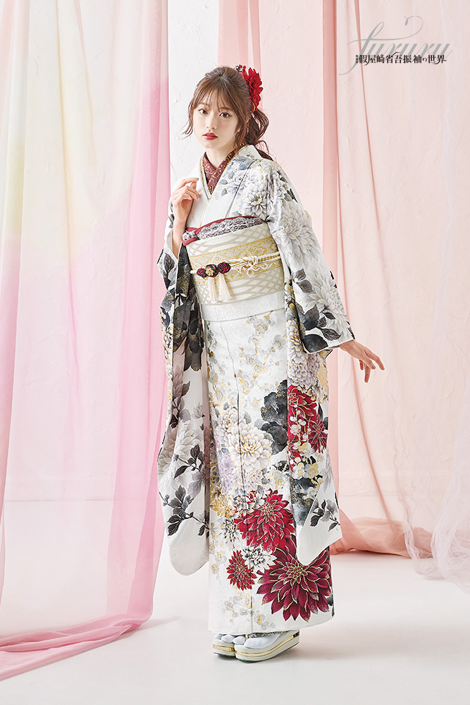 假屋崎省吾振袖の世界 No.850 #白 #灰色 #white #gray 振袖 | 名古屋