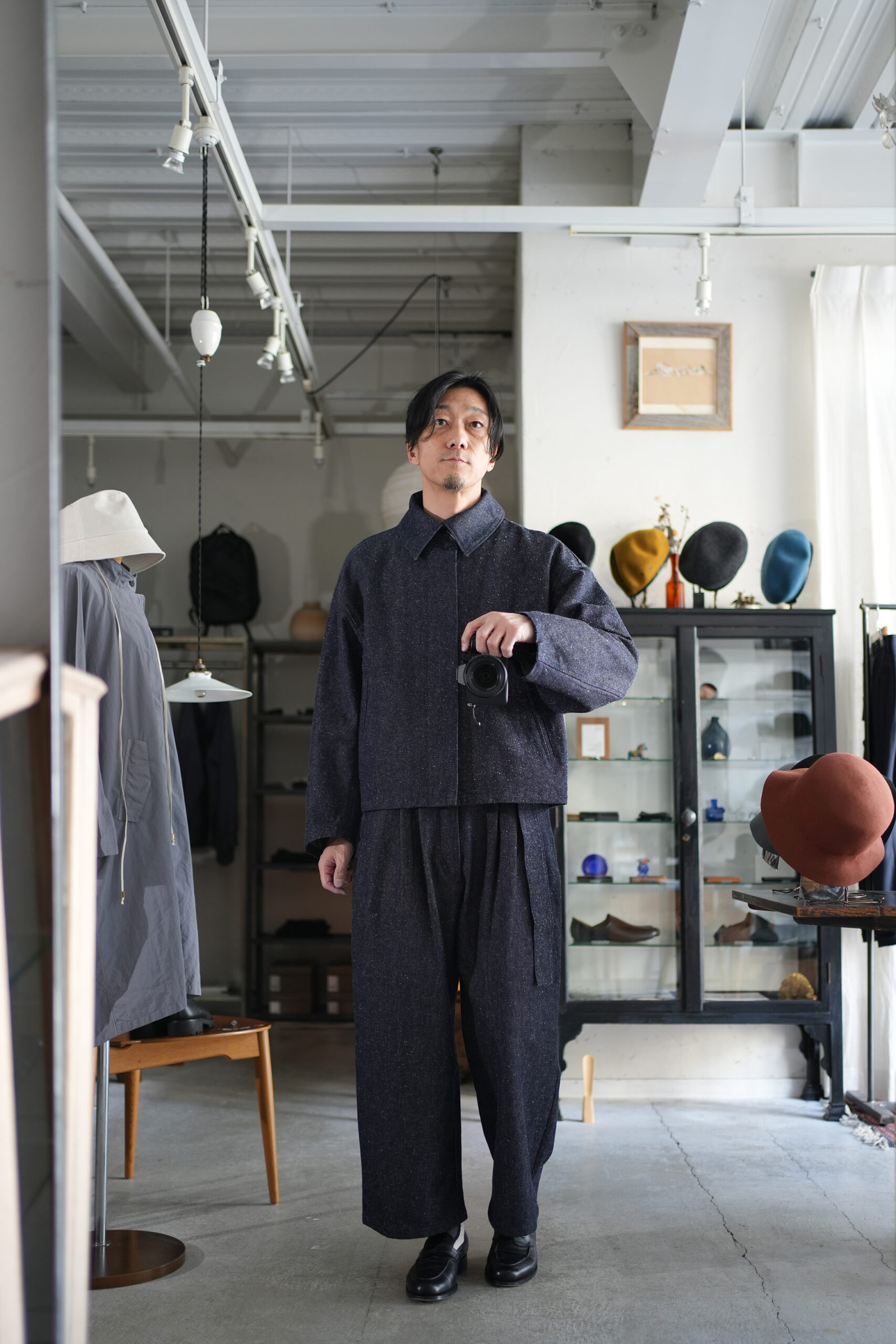 Blanc YM」Silk Denim Short Coat ＆ Wide Pants | ANOTHER LOUNGE