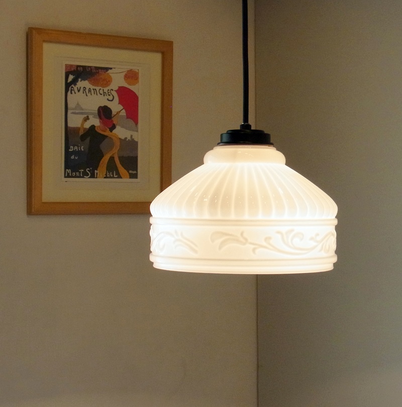 レトロペンダントライト1002 乳白 アトリエ Ansan