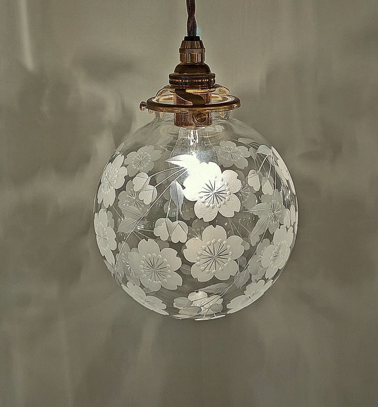 限定品 桜切子138ペンダントライト 藤本幸治 アトリエ Ansan