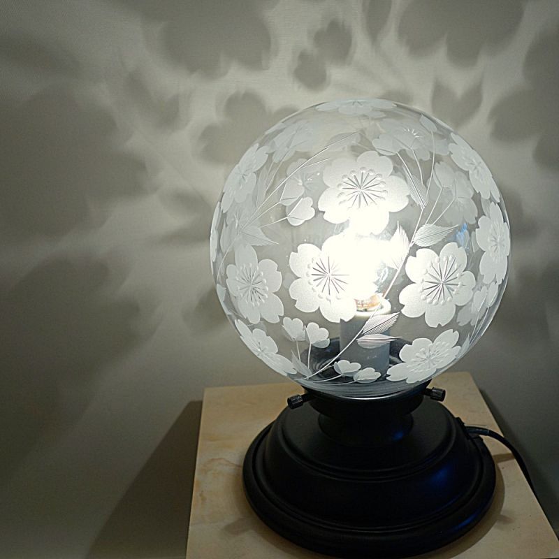 限定品 桜切子 丸型138 テーブルランプ クリア 藤本幸治 アトリエ Ansan