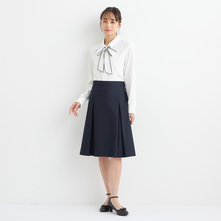 紺無地調タックフレアスカート セットアップ着用可【AOKI公式通販】
