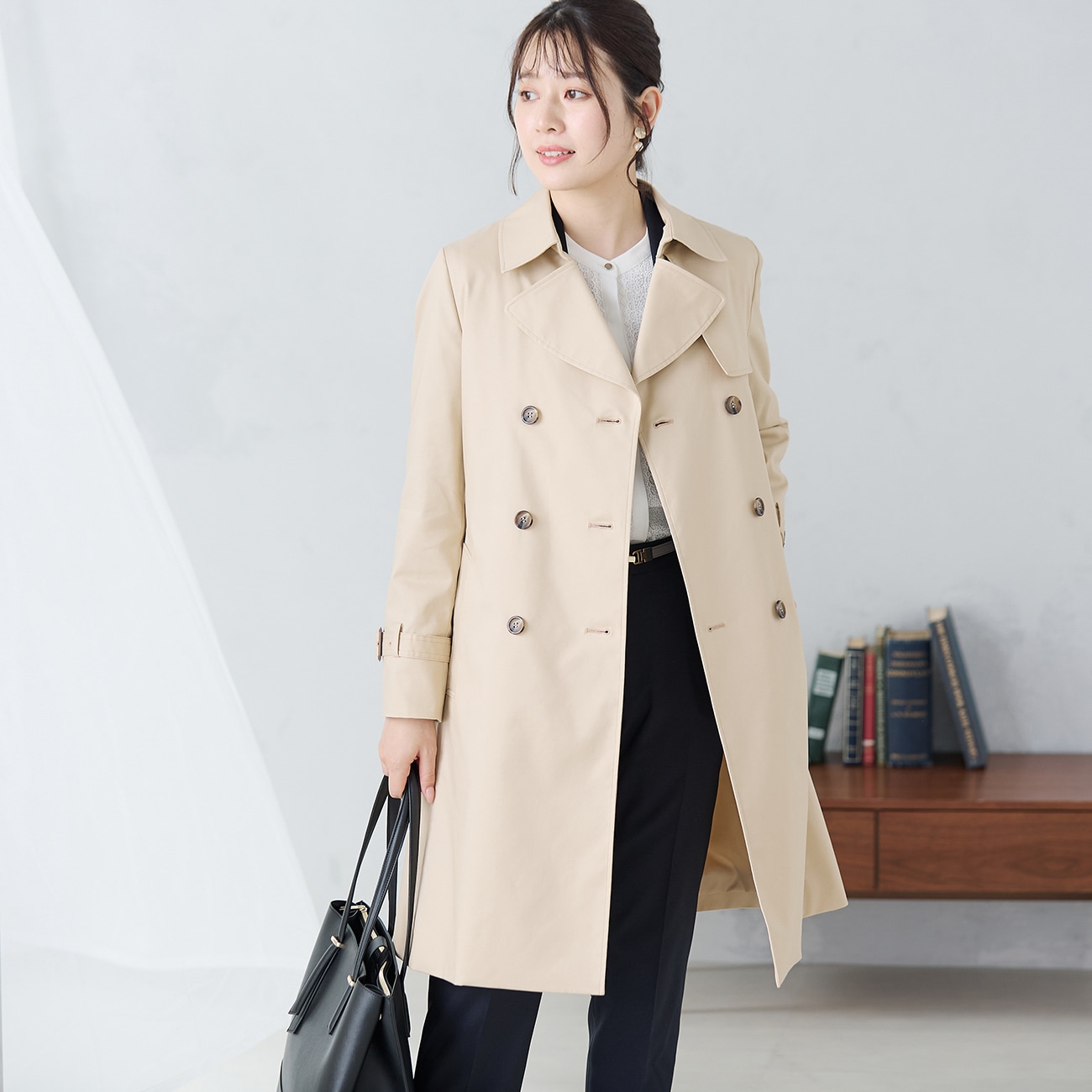 Drawer ウールライナー付きトレンチコート ベージュ 38 Drawer 定番
