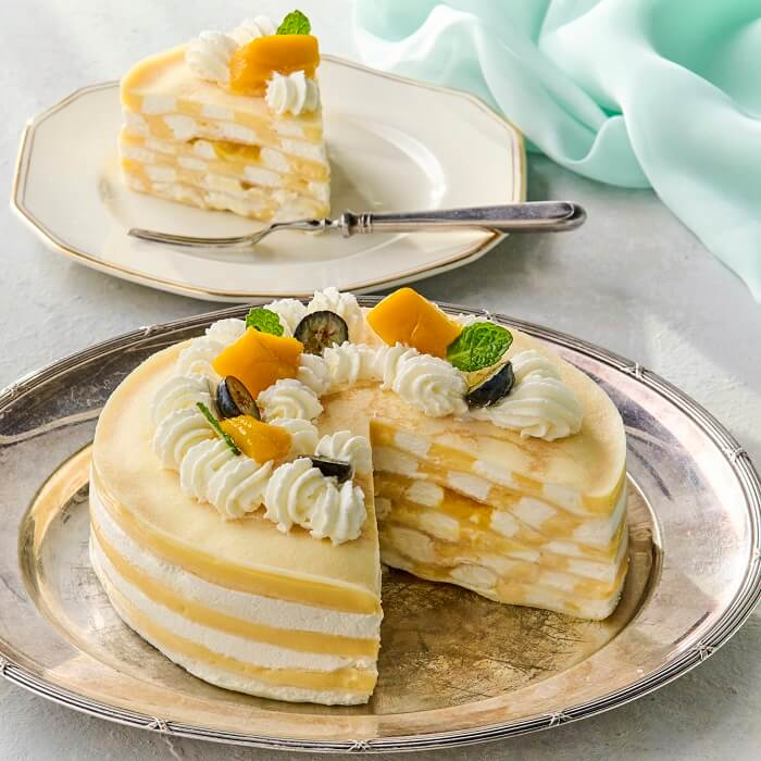 7月限定】マンゴーとパッションフルーツの ミル・クレープ |料理教室の