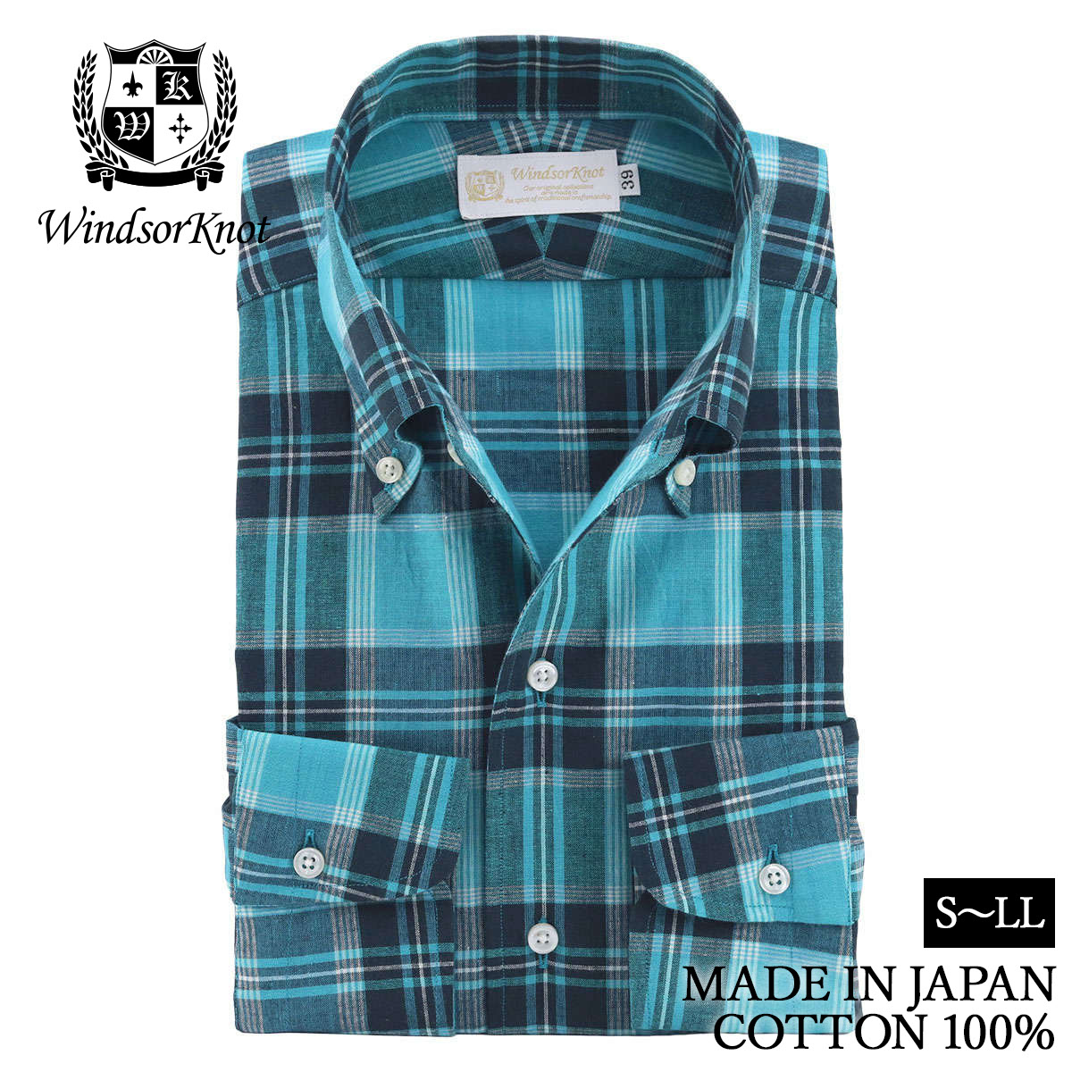 ドレスシャツ ウィンザーノット ボタンダウンシャツ マドラスチェック