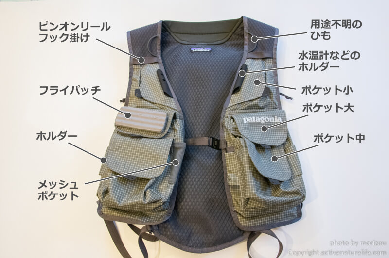 フィッシングベスト｜パタゴニアのハイブリッドパックベストは渓流釣り